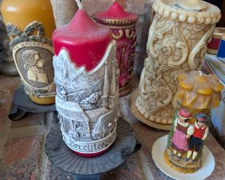 German carved candles from 1970: Mozart, Berchtesgaden & others, 