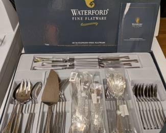 Waterford Somerset Stainless Service for 8 plus serving pieces large, heavy, discontinued