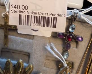 Sterling Nakai Cross Pendant 