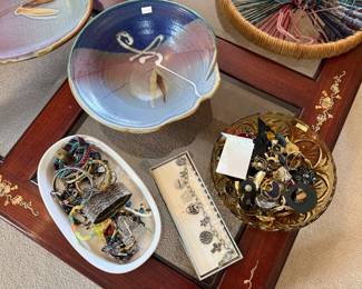 Misc Jewelry, Pottery Bowls 