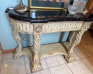 Neoclassical Lion Console Table 