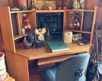 Wooden Desk, Office Chair 