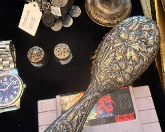 Ornate Silver Hairbrush 