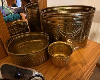 Vintage Brass Planters 