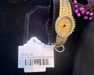 14k & Diamond Geneve Watch