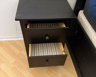 IKEA Fjell Queen Bed + Mattress + Hemnes Nightstands & Dresser – Complete Set  Complete IKEA bedroom set bundle Includes: 	•	Fjell queen bed frame + foundation + Sultan Laxeby bed rails 	•	Queen mattress 	•	2 Hemnes nightstands 	•	Matching Hemnes dresser  Good condition, clean, gently used