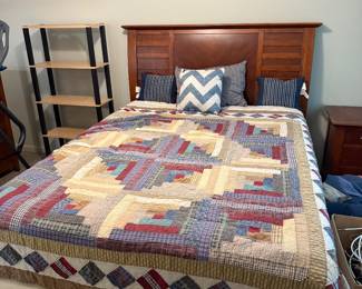 Kathy Ireland Home light cherry brown wood queen bedroom set for sale.  Must go this Thursday/Friday. Make your best offer.   Set includes queen bed with headboard, footboard, rails, foundation, dresser, mirror and one nightstand.    Dresser 5 ft L x 19in D x 42 un H Nightstand  30 in L x 18 in D x 27 in H  If you need a mattress we have an almost new Nectar mattress also for sale.    Beautiful Kathy Ireland Home queen bedroom set in excellent, like-new condition.  Includes: • Queen bed (headboard, footboard, rails) • Dresser with mirror • 1 nightstand • Box spring  No major scratches or damage. From a clean, smoke-free home.