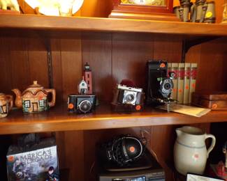 VINTAGE TEA POTS, OLD CAMERAS