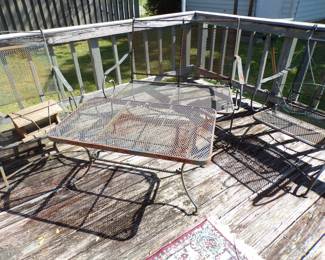 IRON MRSH TABLE AND SETTE,CHAIRS