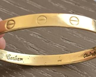 Vintage original 18k gold Cartier Love bracelet signed Aldo Cipullo 