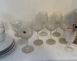 Bleikristall Goblet, Fostoria, Six Crystal Wine, Champagne