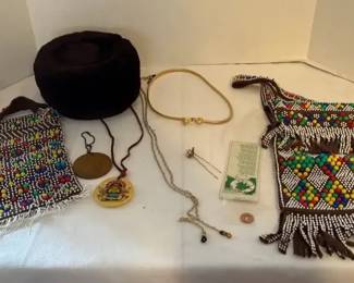 Vintage Beaded Purses and Hat