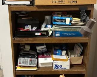 Bookshelf and Office Supplies
