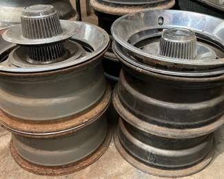 OEM Vintage Chevy Rallye Wheels With Original Glamour Rings  Center Covers 4 Qty