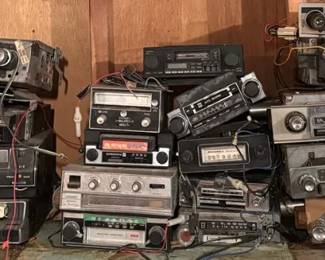 Assorted Vintage Car Radios, Cassette  Eight Track Players,