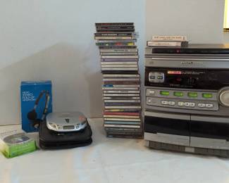 Magnavox CD and Tape Player, Discman CD Player with CDs