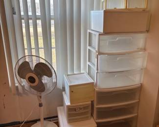 Fan and Storage Bins