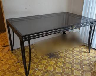 Metal And Glass Patio Table