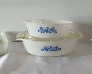 Fire King Blue Cornflower and White Dishes