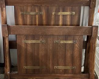 Broyhill Twin Wood and Brass Headboard  Footboard