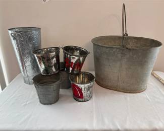 Vintage Beer Buckets, Metal Flower Vase, Bucket