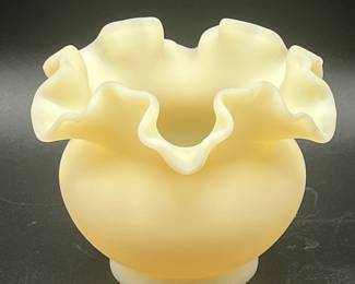 Fenton Custard Rose Bowl