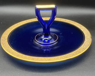 Cobalt Blue  Glass Tidbit Trag