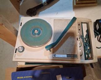 vintage General Electric Portable Radio-Phonograph, likely model RP3060A