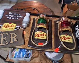 vintage 1970s Stroh's Beer nautical wall plaques