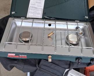 Coleman Two Burner Classic Propane Camp Stove featuring 20,000 BTU total cooking power