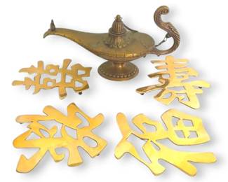Aladdin Style Genie Lamp  Chinese Brass Trivets
