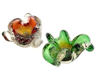 MuranoStyle Art Glass Ashtrays