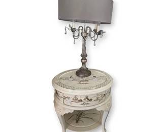 AsianInspired Oval End Table  Lamp