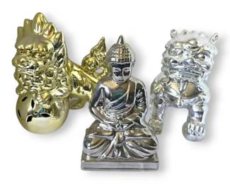 Ceramic Decorative Foo Dogs  Buddha