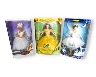 3 Collectible Barbies  Beauty  The Beast, Swan Lake,  Nutcracker