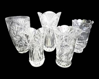 5 Crystal Vases
