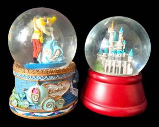 Two Cinderella Snow Globe Music Boxes