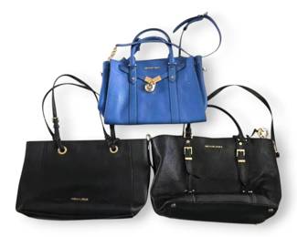 Michael Kors Purses  Blue Hamilton Bag, Black Tote,  Leather Satchel