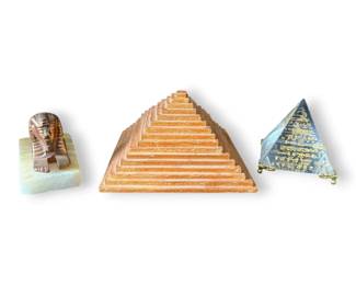 Brass Egyptian Sphinx  Pyramids