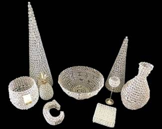 Crystal Beaded Decor  Trees, Bowl, Vases,  More
