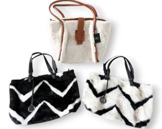 Three Faux Fur Purses