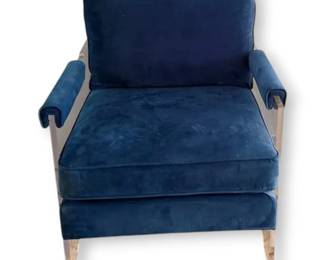 Navy Blue Velvet Chair With Clear Sides