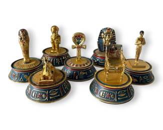 7 Ct Franklin Mint Treasures Of Ancient Egypt Figurines