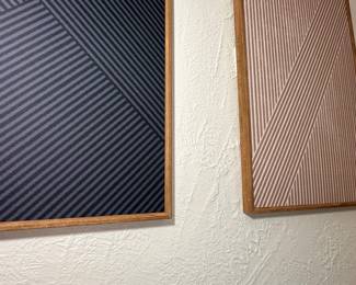 Set of 3 Geometric Abstract Wood Wall Art