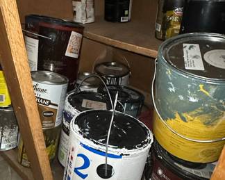 Assorted Paint and Polyurethane Cans