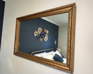 Ornate Gold Gilt Rectangular Mirror