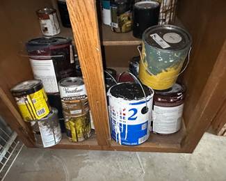Assorted Paint and Polyurethane Cans