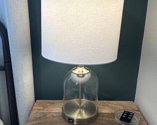 Modern Farmhouse Style Table Lamp with USB Port