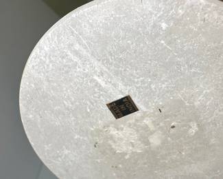 Carved Alabaster Vase with Dried Floral Arrangement