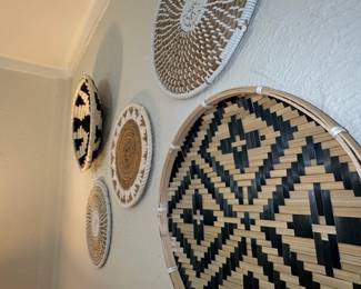 Set of 5 Woven Wall Baskets